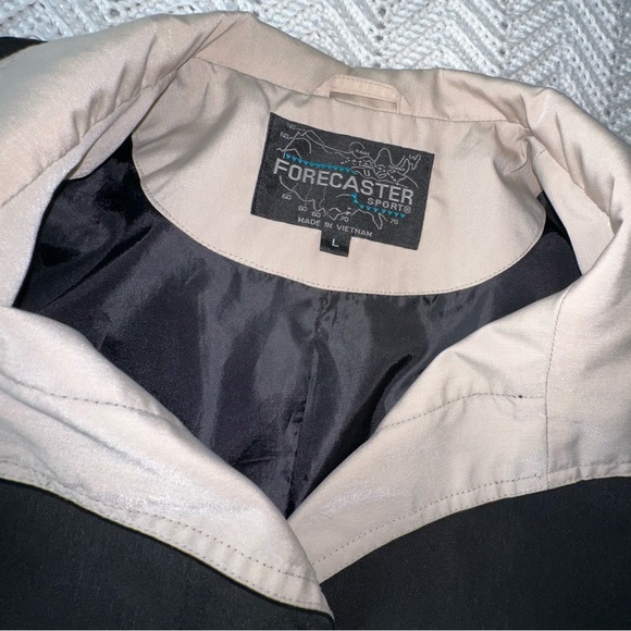Vintage Forecaster Black Button Up Lightweight Jacket with Tan Interior Large - Picture 8 of 9